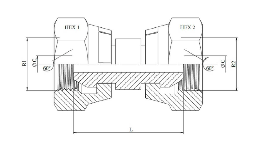 Dubbelmutter 1"1/4 BSP hona – bild 2