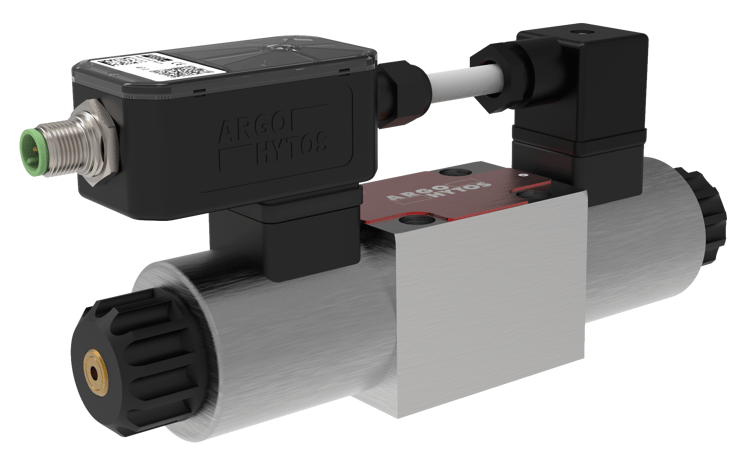 Argo Hytos 12V proportionell NG6 4/3 riktningsventil 30 l/min ABPT stängd med onboard förstärkare