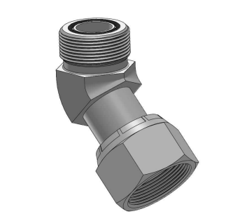 ORFS vinkelkoppling 45º 1"-14h hane 1"-14h hona med svivel – bild 3