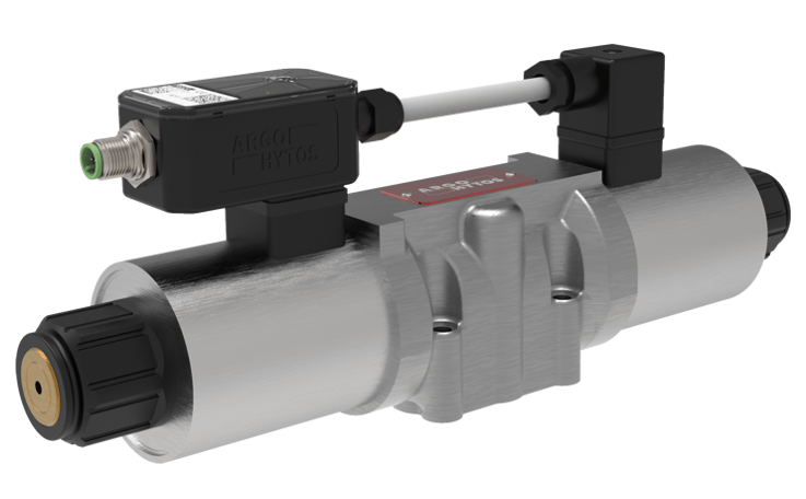 Argo Hytos 24V proportionell NG10 4/3 riktningsventil 60 l/min ABT anslutna P stängd med onboard förstärkare