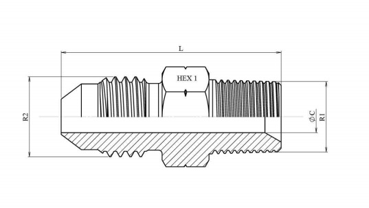 NPT 1"1/4 - JIC 1"7/8 12h UNF hane inskruvningskoppling – bild 2
