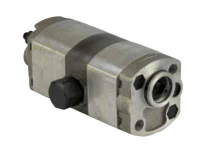 2-stegs hydraulpump för minihydraulaggregat 0,89 cc + 3,3 cc höger