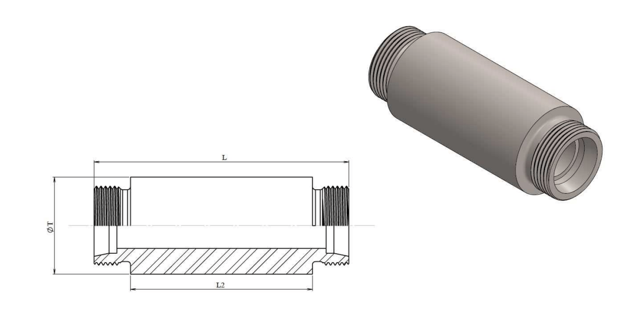 Rostfri svetsbar skottkoppling 16S (M24x1,5) – bild 2