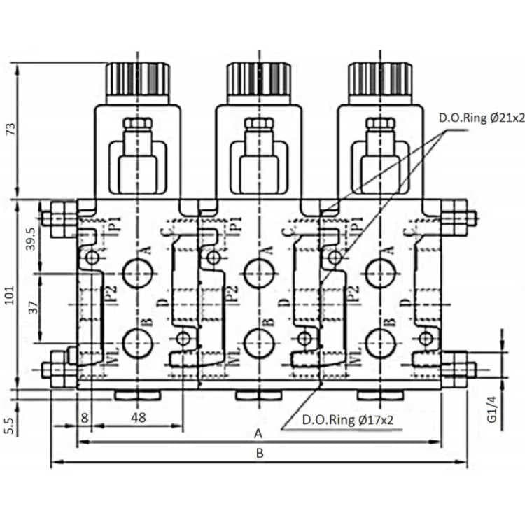 6-sektions 6/2 selektionsventil 16 anslutningar 50 L/min 12V – bild 4