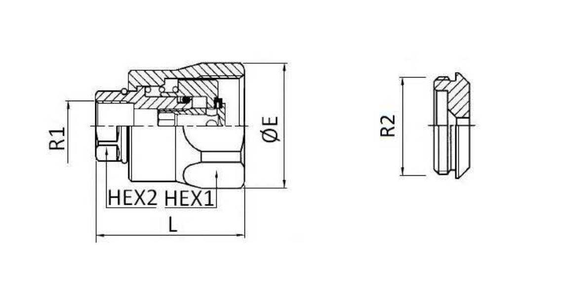 Hydraulisk bromssnabbkoppling M18X1,5 hona, 200 bar – bild 2
