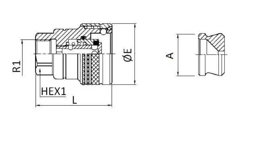 Hydraulisk bromssnabbkoppling 1/2" BSP hona – bild 2