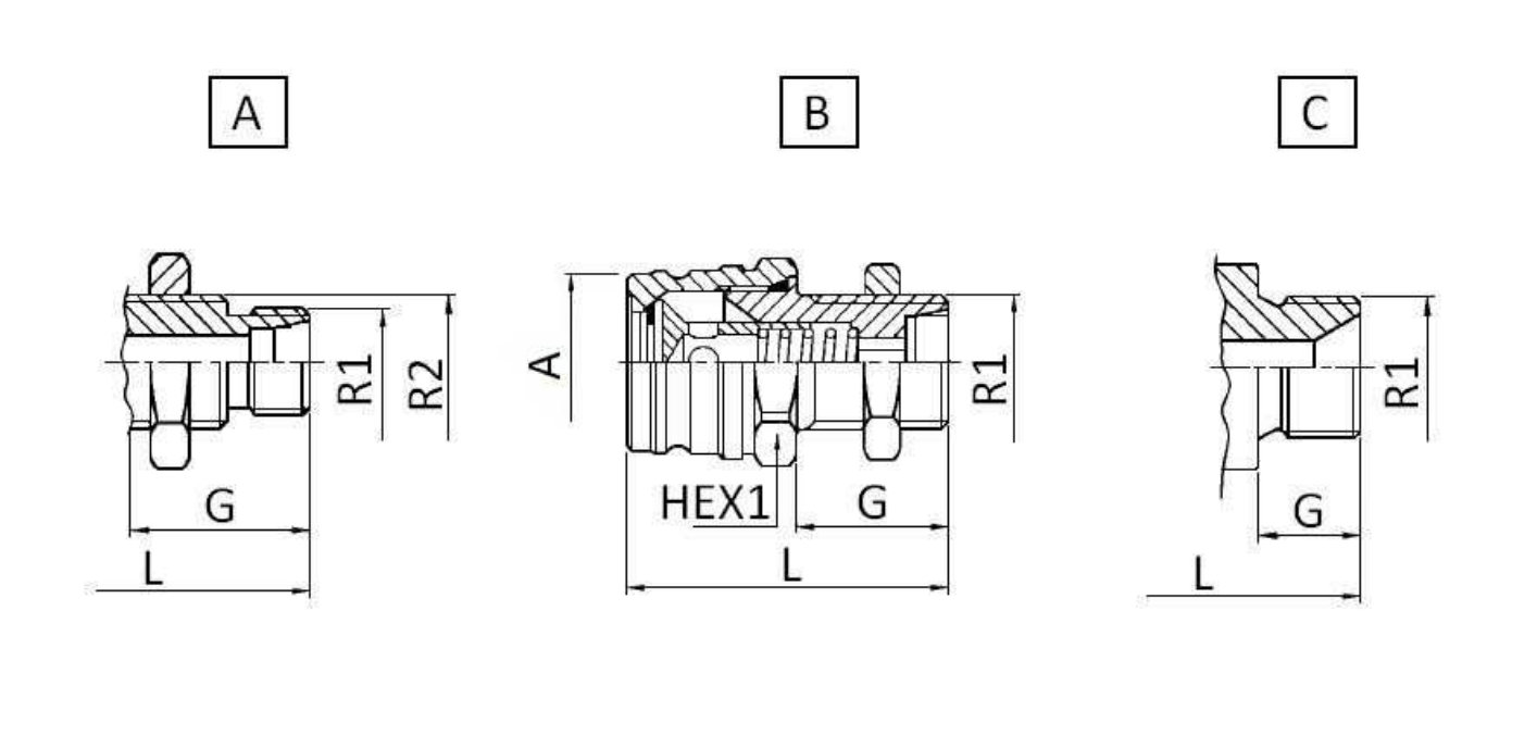 Hydraulisk bromssnabbkoppling M16x1,5 (typ A) hane – bild 2