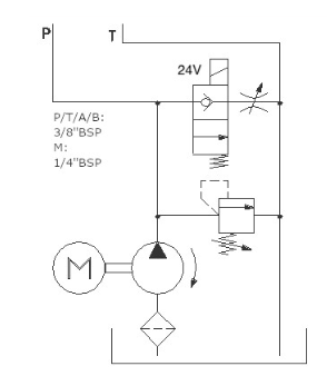 48V 0,8kW hydraulaggregat enkelverkande krets – bild 3