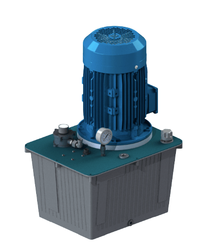 400V 5,5kW hydraulaggregat med 44 liters aluminiumtank