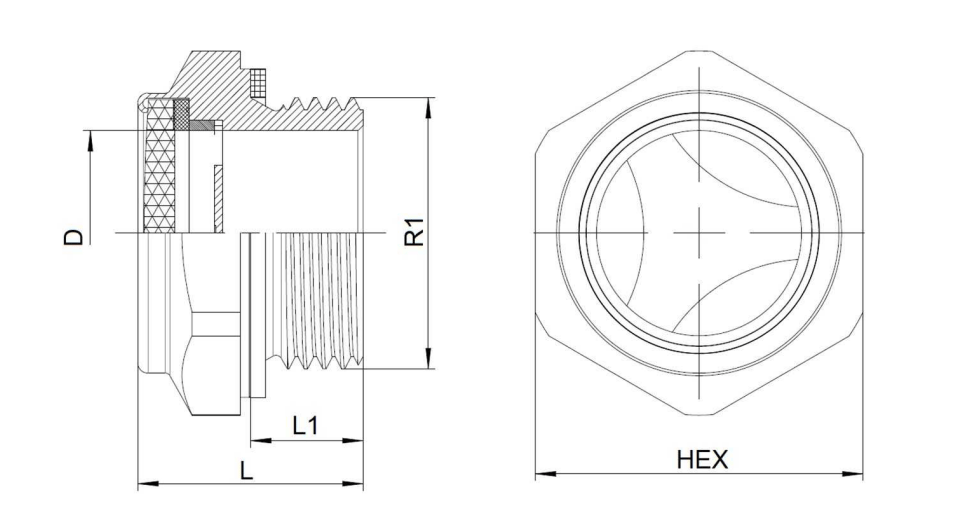 Siktglas 3/4" BSP aluminium – bild 2