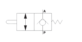 Hydraulisk ändlägesventil med tryckknapp NC G 3/4" BSP stängd – bild 3