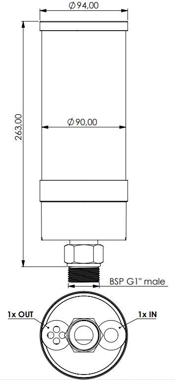 Avluftningsfilter Silikagel 1" BSP för hydrauliktank 50-100l med ventiler – bild 2