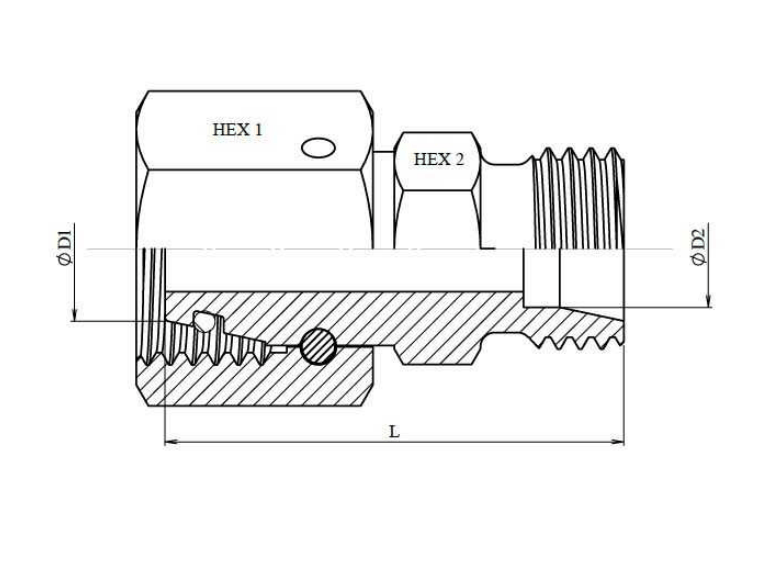 Adapter 8L - 15L hane-hona med svivelmutter – bild 3