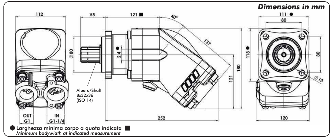 OMFB PTO Axialkolvpump ISO 96 CC höger – bild 4