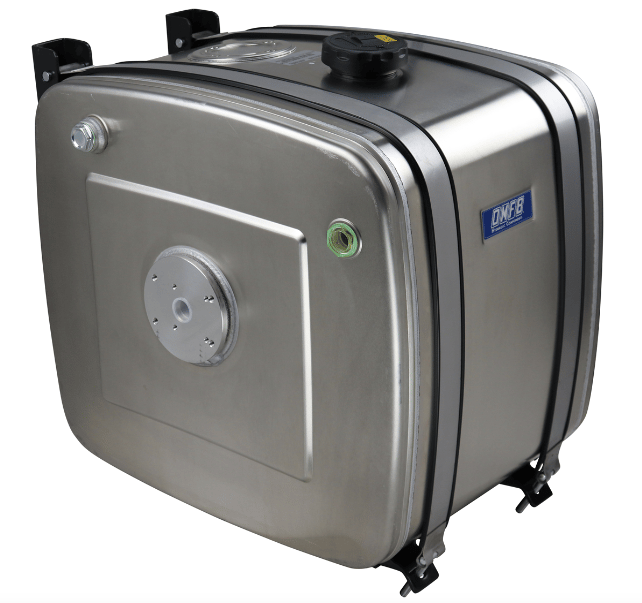 OMFB hydraultank 200 liter aluminium med monteringsplatta för OMFB tippventil