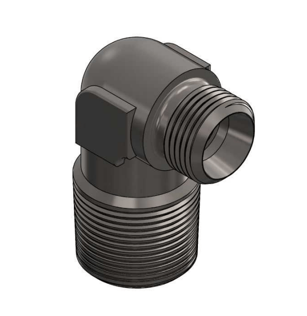 Rostfri reducering vinkelkoppling 10S 1/4" BSPT – bild 3