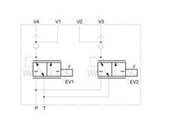Reduceringsventil 1/4" 6 l/min 0-35 bar (24V) dubbel proportionell – bild 2