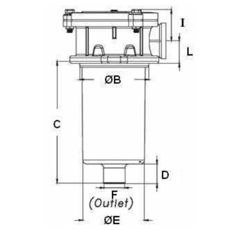 Hydraultank returfilter 1'' BSP, 25μ metall, 158 L/min – bild 2