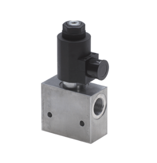 2/2-vägsventil 24V normalt stängd 1/2" BSP 80 l/min med backventil