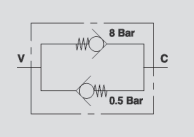 3/8" BSP backventil 2 riktningar 8 bar och 0,5 bar – bild 3