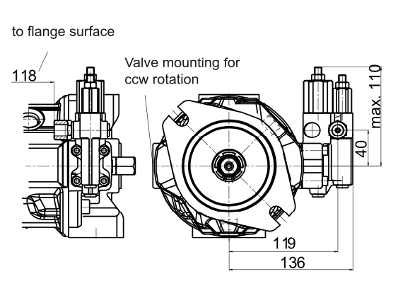 28 DFR variabel axialkolvpump höger - öppen krets - 28cc - 280 bar – bild 5