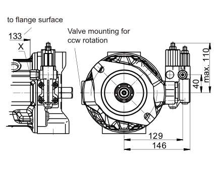 45 DRG variabel axialkolvpump höger - öppen krets - 45cc - 280 bar – bild 4