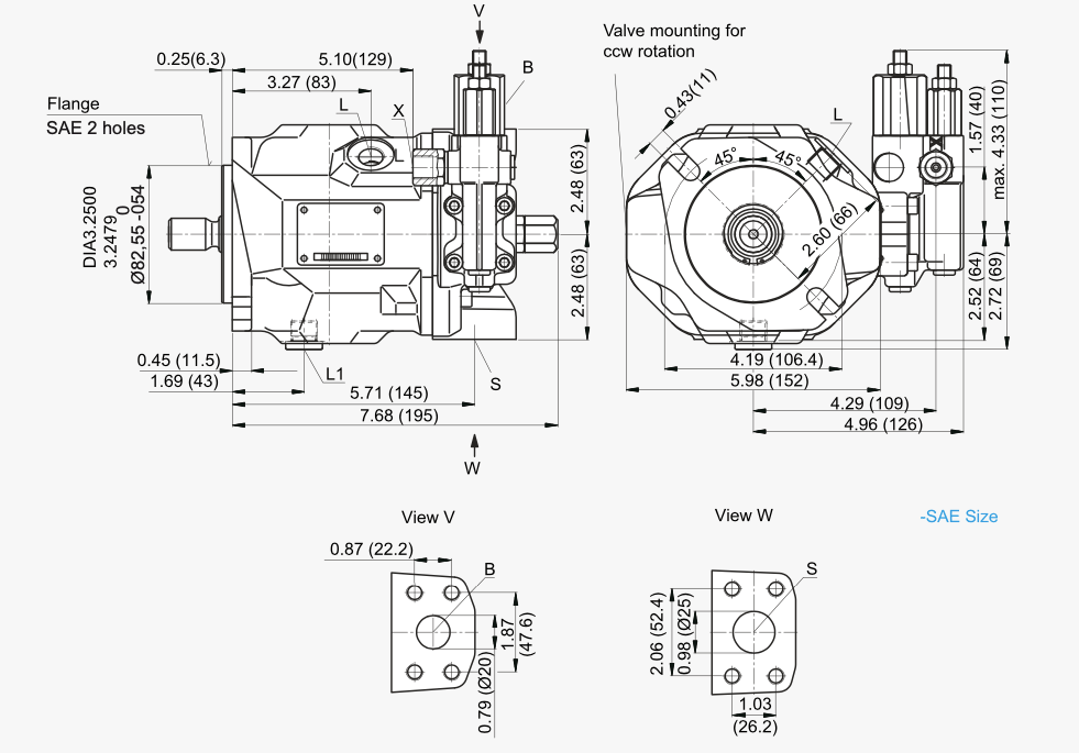 18 DFR1 variabel axialkolvpump vänster - öppen krets - 18cc - 280 bar – bild 3