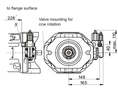 100 DRG variabel axialkolvpump vänster - öppen krets - 100cc - 280 bar – bild 4