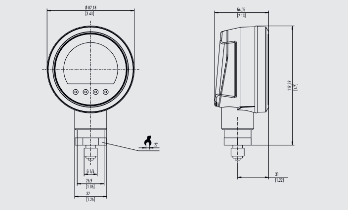 Digital manometer 0-700 bar – bild 3