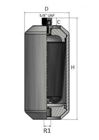 Bälgackumulator 40 l/min - 2,8L - M18x1,5 – bild 2