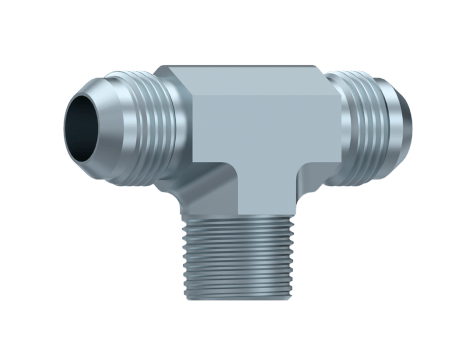 T-adapter JIC 1/2" 20h UNF hane - 1/4" NPT hane