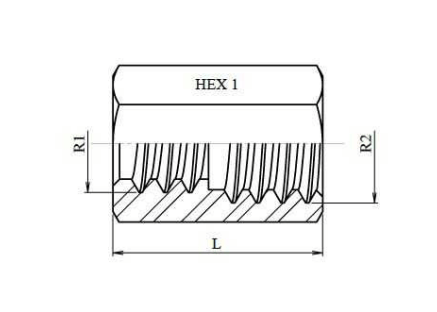 Reduceringshylsa 1" - 3/4" BSP sexkant hona – bild 2