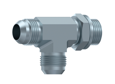 Justerbar T-adapter JIC 7/8" hane - JIC 7/8" UNF hane