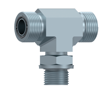 ORFS T-adapter 1" -14h hane - 1/2" BSP hane justerbar (T-utförande)