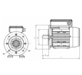1-fas elmotor 0,75 kW | 230 Volt | Fot-flänsmontering B3-B5 | 3000 varv/min – bild 4