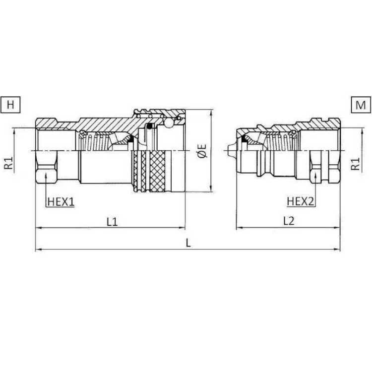 Snabbkoppling 1/2" BSP hane, BG-mått 3 storpack 35 st – bild 3