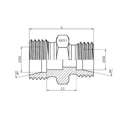 Rostfri adapter 18L - 8L hane – bild 2