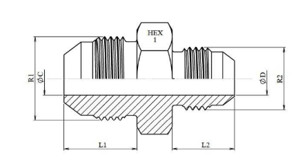Adapter 1" 5/8 - 1" 5/16 JIC hane – bild 2