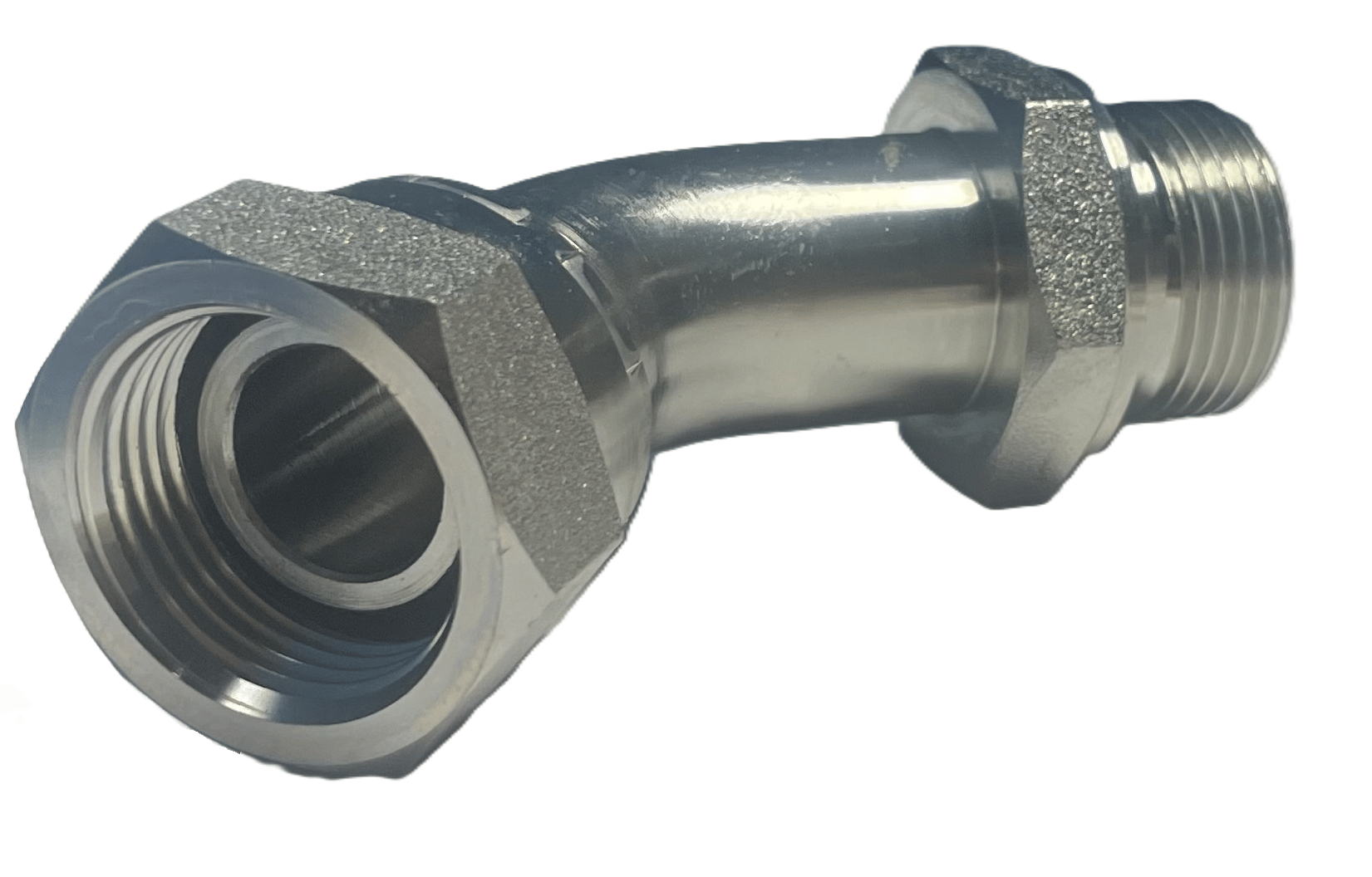 Vinkelkoppling justerbar 45º 1/2" BSP hane - hona