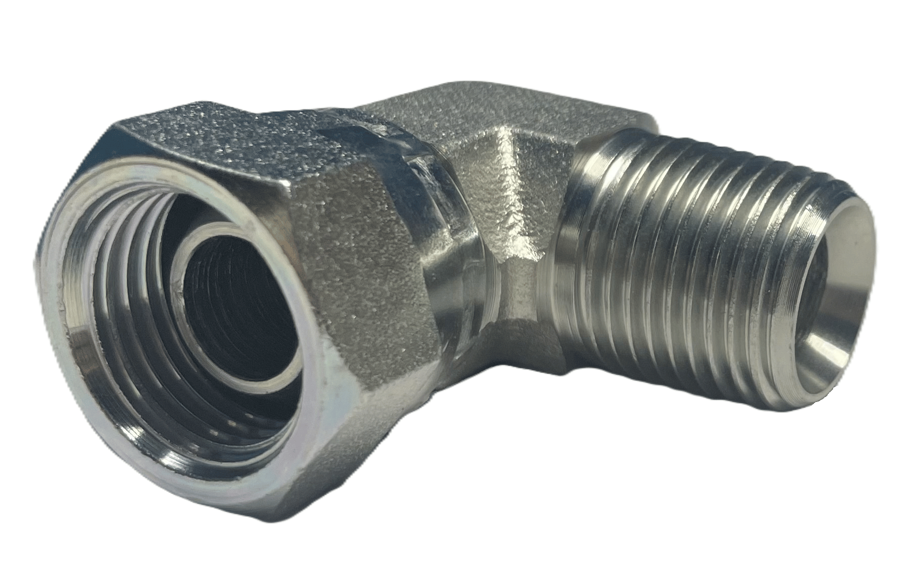 Vinkelkoppling 90º 3/8" BSPT - 3/8" BSP hane - hona med svivel