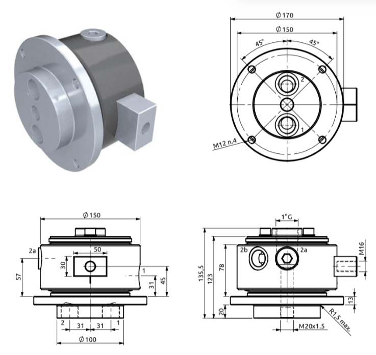 Roterande genomföring RC BSP 2xG3/4" – bild 2