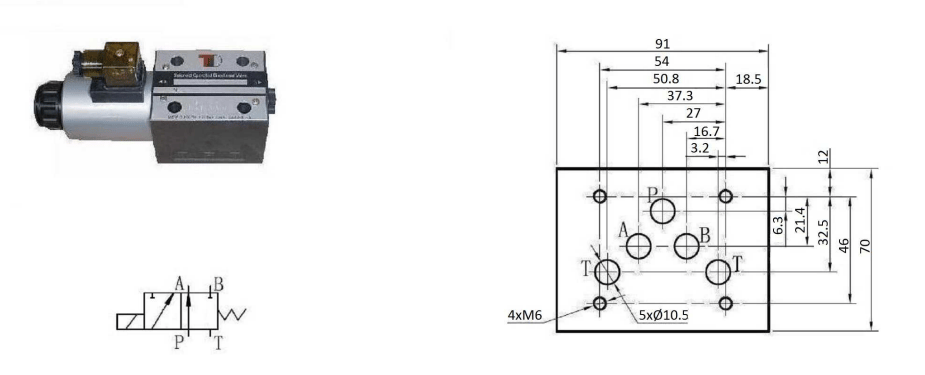 NG10 24V Cetop Elektrisk 4/2 riktningsventil | H-mittläge | Slid 41A – bild 2