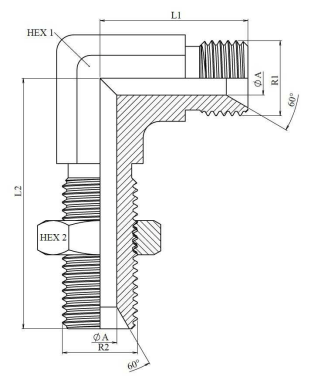 Skottkoppling vinklad 90° 1/4"BSP – bild 2