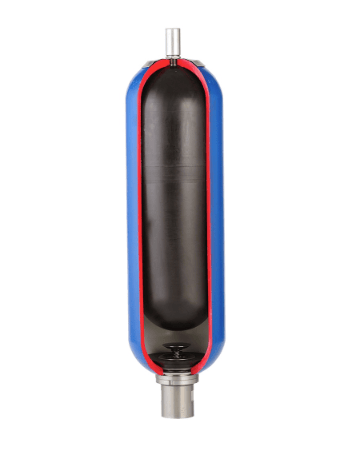 Parker blåsackumulator 17,8L | 7/8“ 14 UNF integrerad anslutning | 330 bar