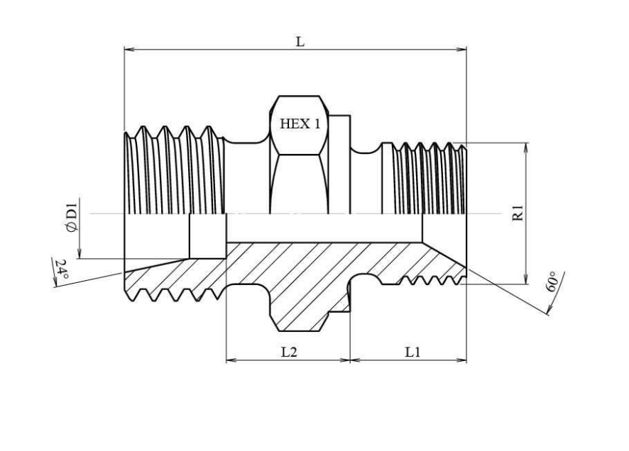 Rostfri 1/2" BSP - 10L (M16x1,5) hane inskruvningskoppling utan tätning – bild 2