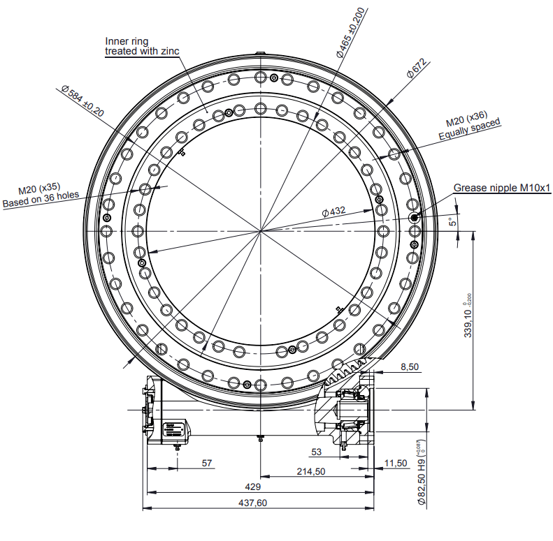 Hydraulisk svängkrans 1:125 utvändig diameter 672mm – bild 7