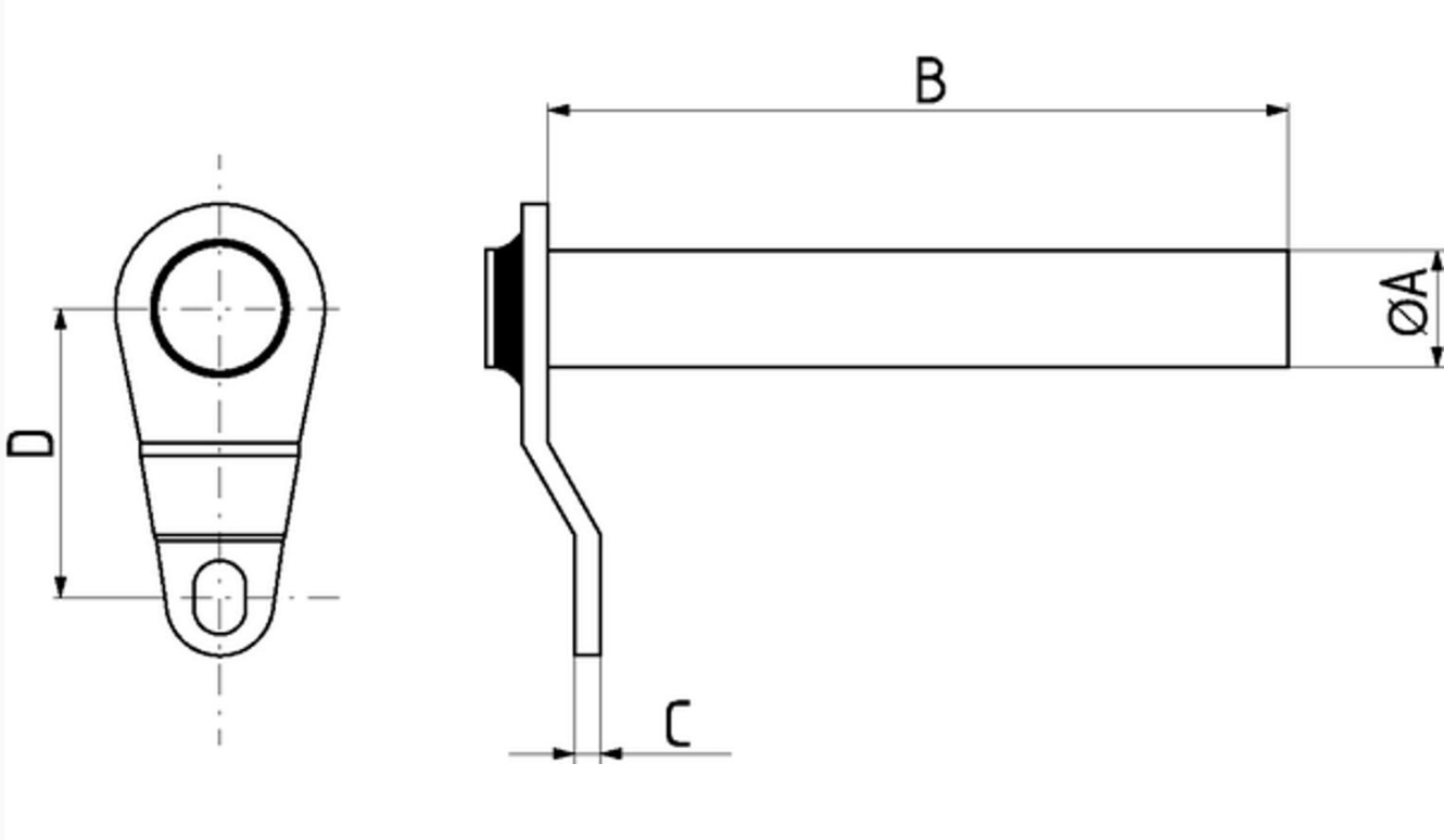 Gaffelstift med diameter 30 mm, längd 151 mm – bild 2