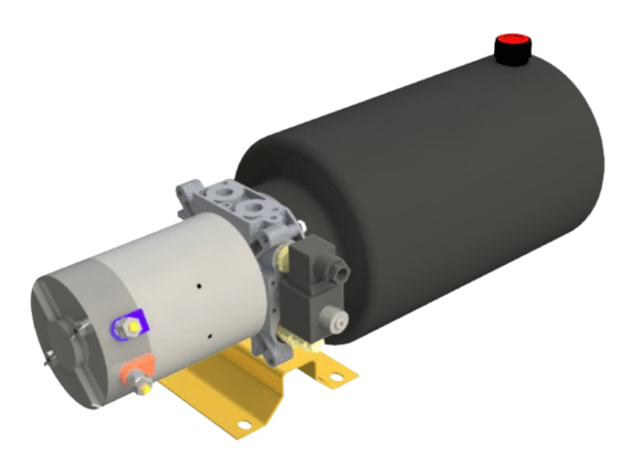 48V 2,0kW hydraulaggregat | 2,7cc pump | enkelverkande krets – bild 2