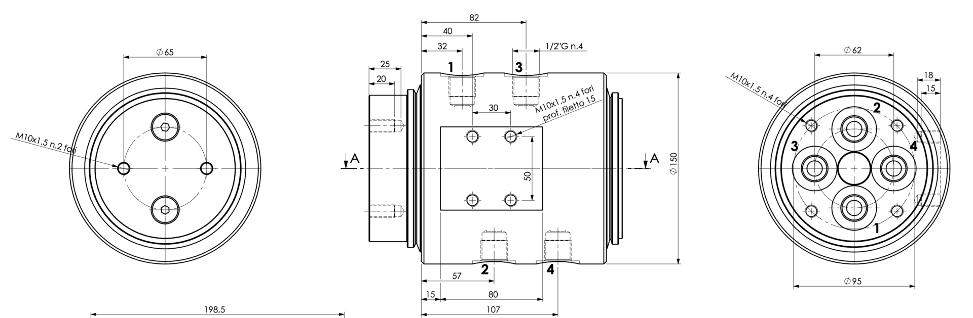 Roterande genomföring RC BSP 4x1/2" – bild 3