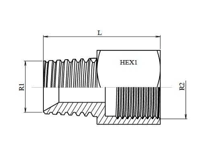 Adapter 1/4" BSPT - 1/4 BSP hane-hona – bild 2
